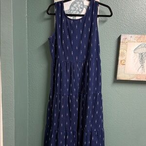 Madewell Navy Patterned Maxi Dress